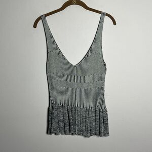 Malene Birger Tank Top Women’s XS Gray Tappie Sleeveless Peplum Blouse Stretch‎
